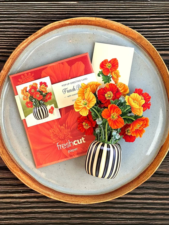 Mini French Poppies Pop-Up Card