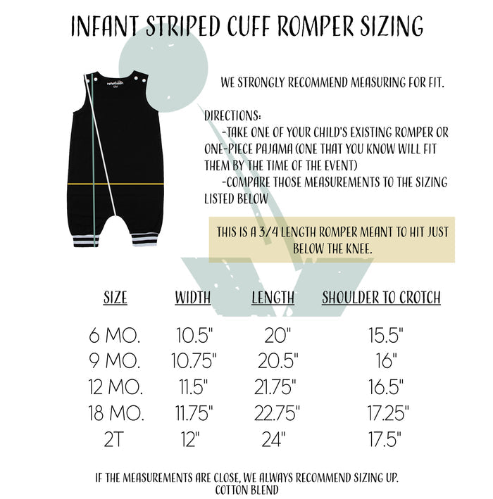 Minimalistic One 1st Birthday Romper with Striped Cuff