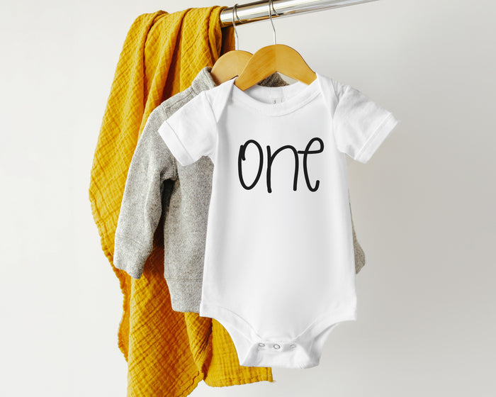 Minimalistic One Personalized 1st Birthday Outfit