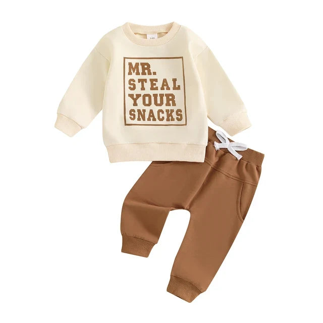 Beige Top Khaki Pants / 12-18 months
