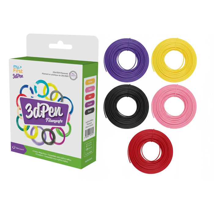 myFirst 3dPen Filaments - Warm Colour 5 Pack | 256-FP3301AC-WC01