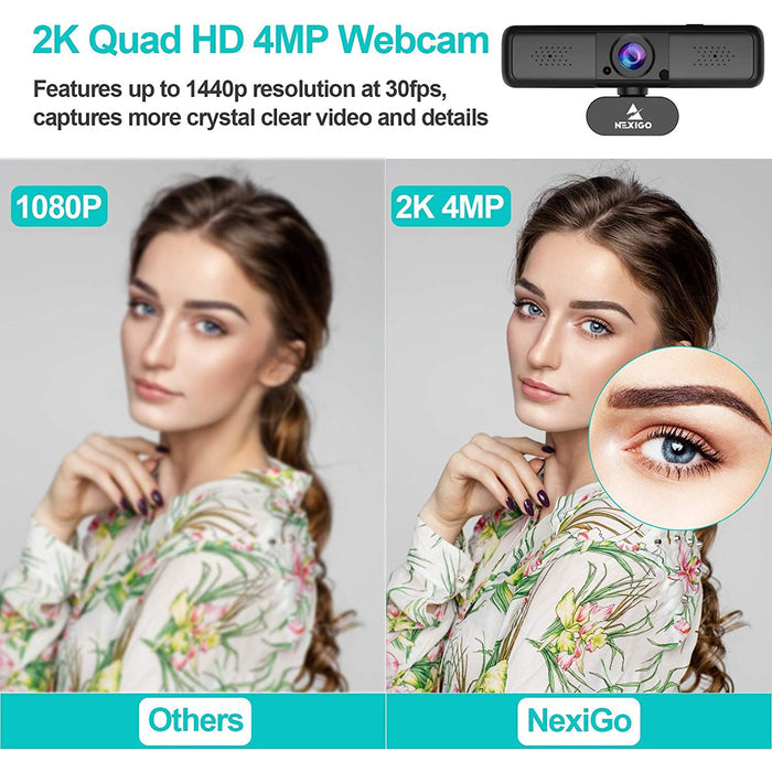 Compared to other 1080p webcams, NexiGo 2K (1440p, 30fps) provides a clearer image.