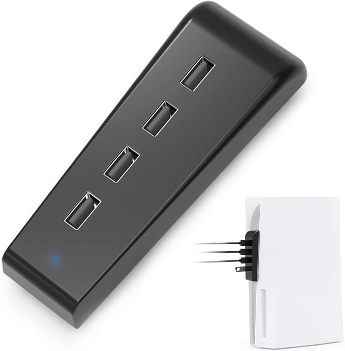 4-port USB hub, compatible with PS5 console for expanded connectivity.