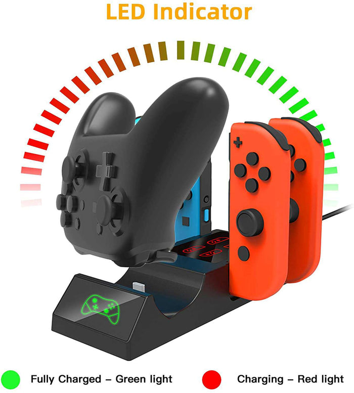 Dock charges one controller and two pairs of Joycons.