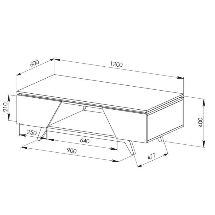 NORDIC 1200 Coffee Table Grey by Criterion - Home Living Store - Coffee Table