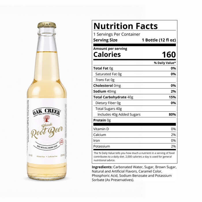 Oak Creek Blonde Root Beer Soda