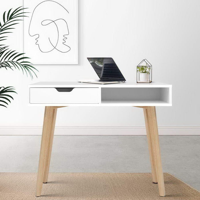Office Computer Desk Study Table Storage Drawers Student Laptop White -Home Living Store - -