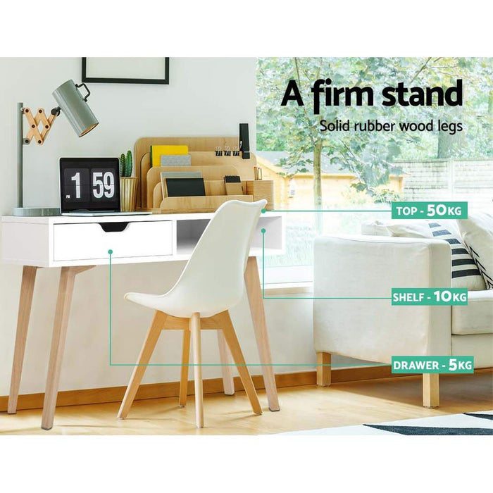 Office Computer Desk Study Table Storage Drawers Student Laptop White -Home Living Store - -