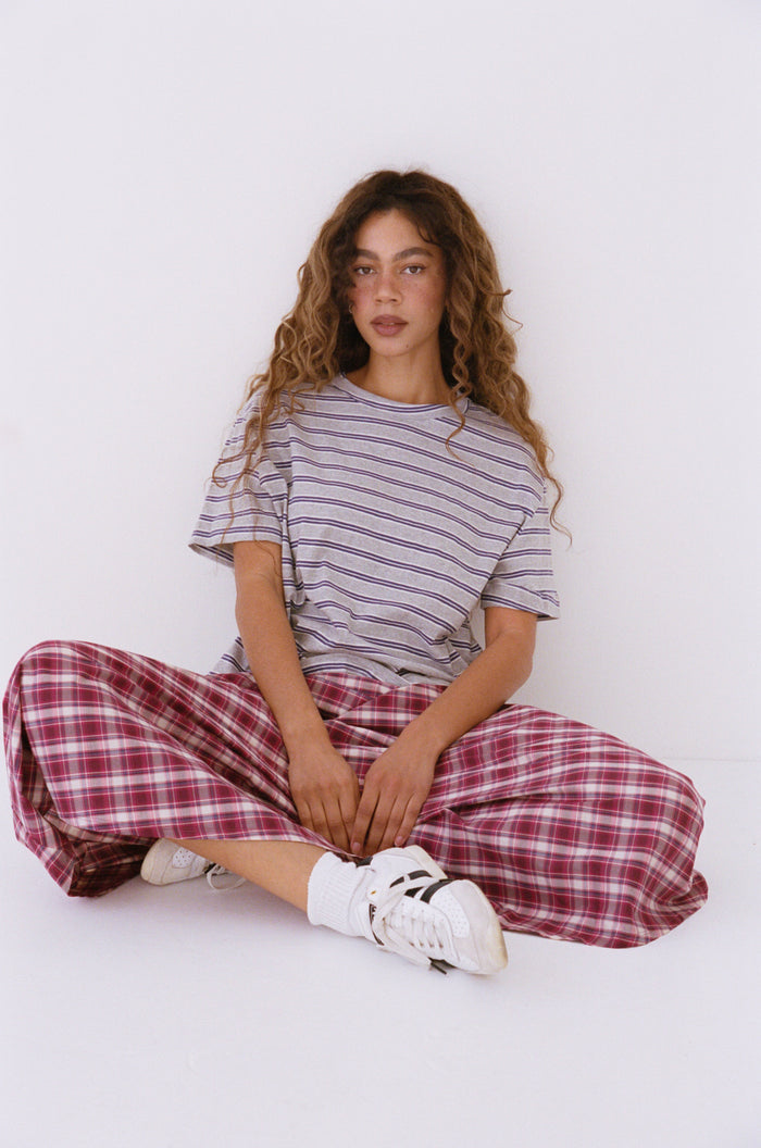 OVERSIZED BOIFRIEND T-SHIRT IN HEATHER STRIPE