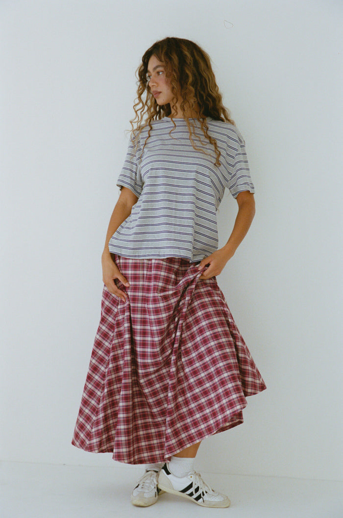 OVERSIZED BOIFRIEND T-SHIRT IN HEATHER STRIPE