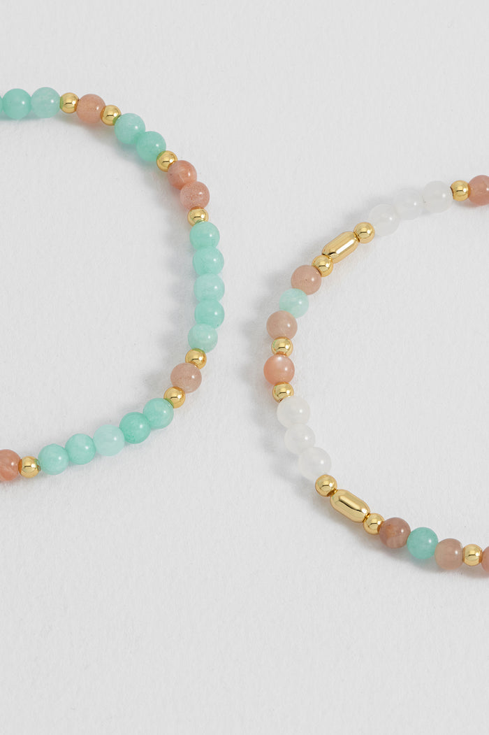 Pastel Gemstone Bracelet Set