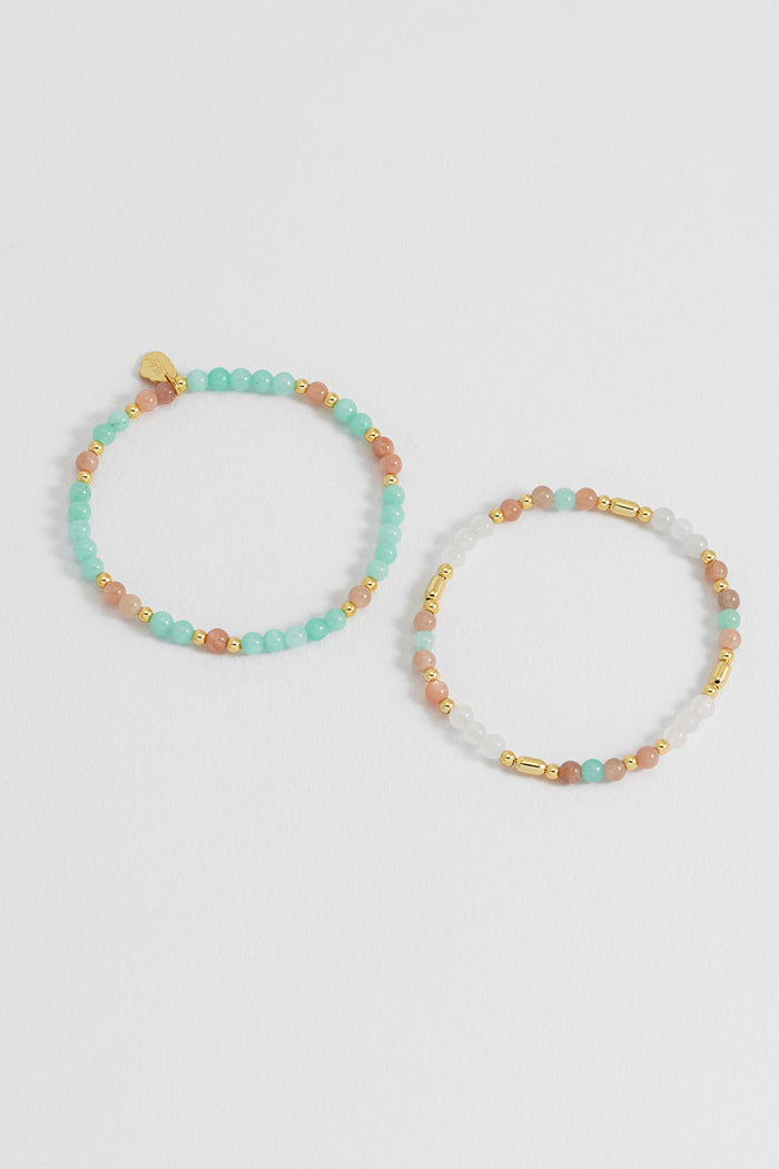 Pastel Gemstone Bracelet Set