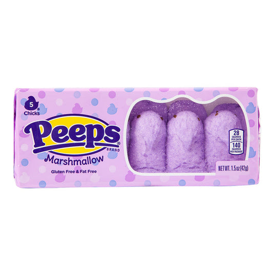Peeps Lavender Chicks Marshmallow Candy 5 Piece Trays - 24 Count