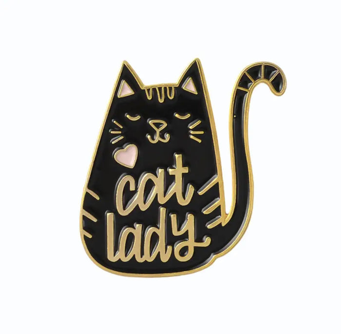 💐 Pin: Cat Lady - Black