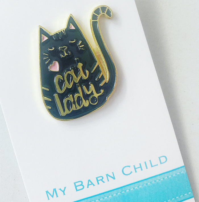 💐 Pin: Cat Lady - Black
