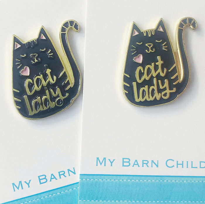 💐 Pin: Cat Lady - Black