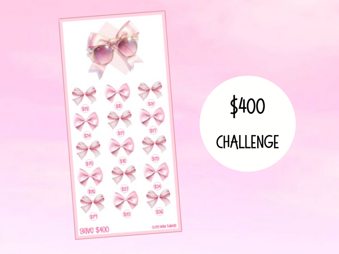 Pink Bow Sunnies | Saving Insert or Cash Envelope | 400