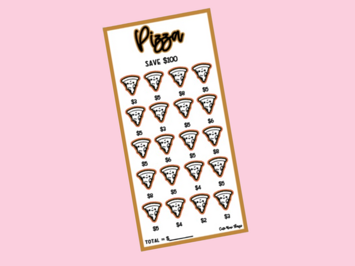 Pizza | Savings Insert or Cash Envelope | Square | 100