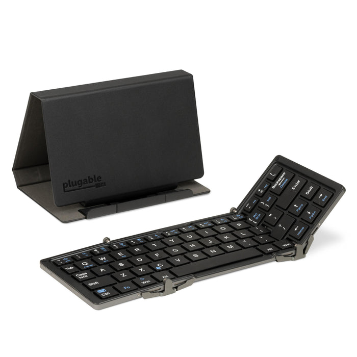 Plugable BT-KEY3 foldable Bluetooth keyboard with included folding stand.
