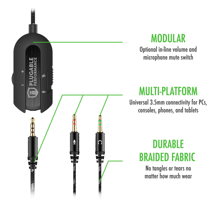 TRRS-HS53 features in-line volume/mute control, universal 3.5mm connectivity for multiple platforms, and braided cable.