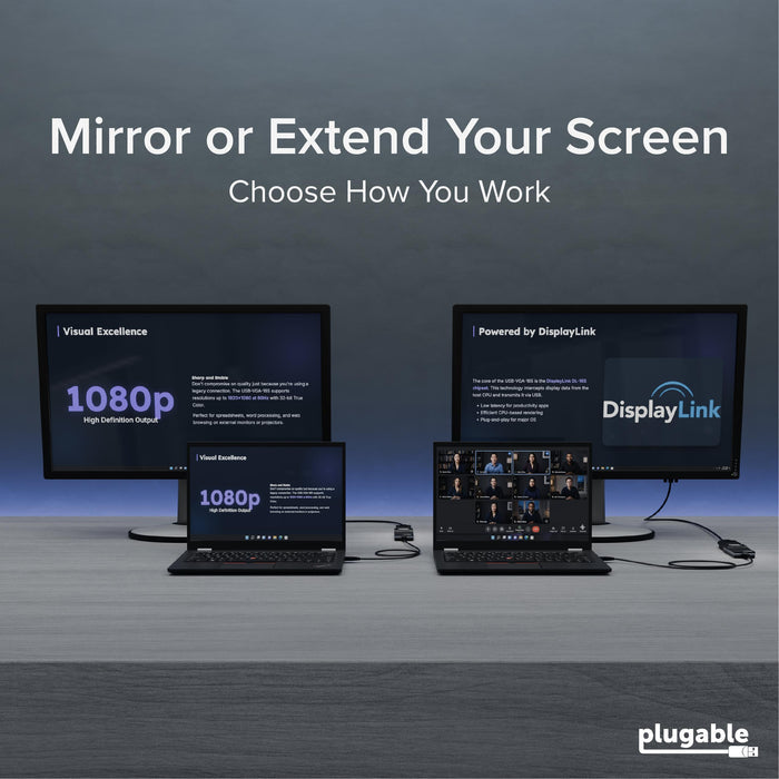 Plugable support features: USA founded, lifetime North American support, 100% compatibility, 4.9/5 rating, 2-year warranty.