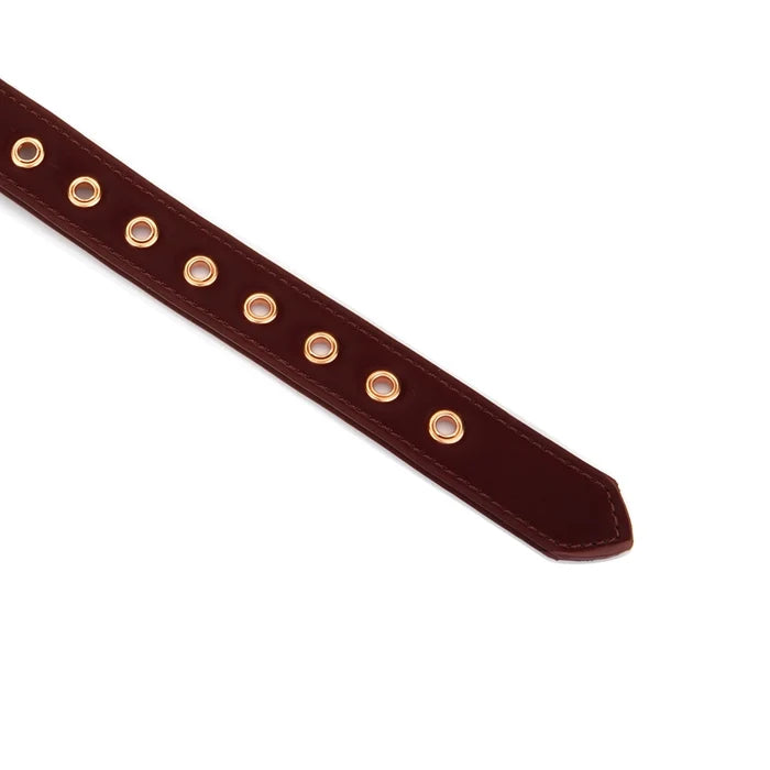 Plush Velour Metallic Burgundy Ball Gag