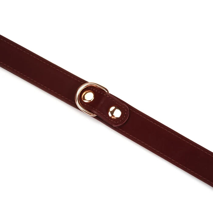 Plush Velour Metallic Burgundy Collar with Nipple Clamps