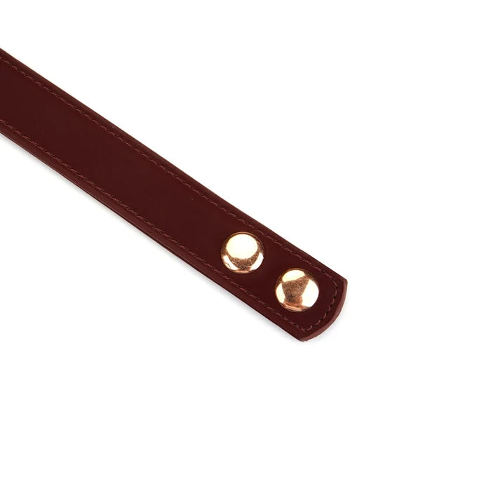 Plush Velour Metallic Burgundy Collar with Nipple Clamps