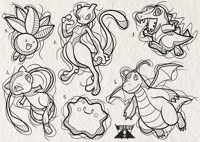 Pokemon inspired designs by Emily (2025)