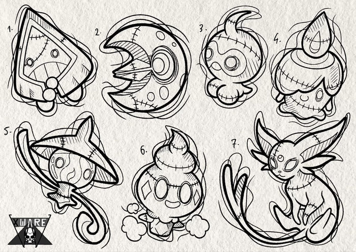 Pokemon inspired designs by Emily (2025)