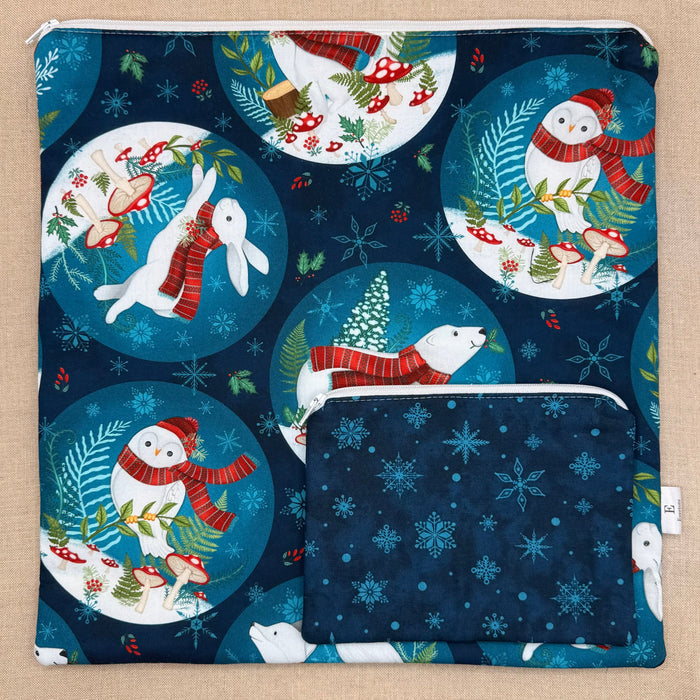 Polar Pals - Project Bag with Coordinating Notions Pouch AND Thread Bed