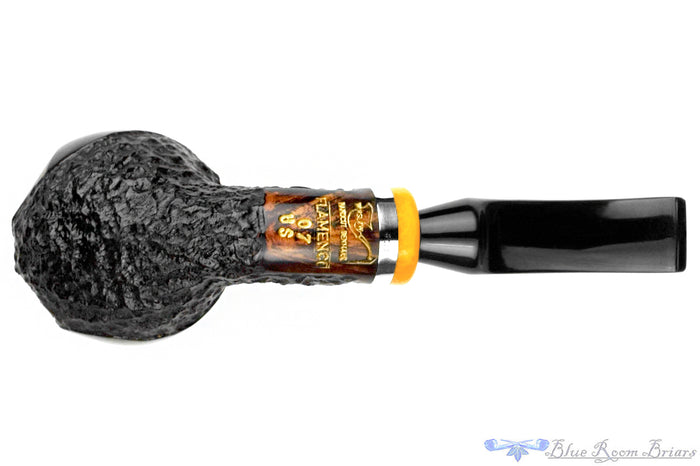 Blue Room Briars is proud to present this Poul Winslow Flamenco Limited Edition 07 Partial Carved Bent Brandy with Silver and Acrylic Estate Pipe