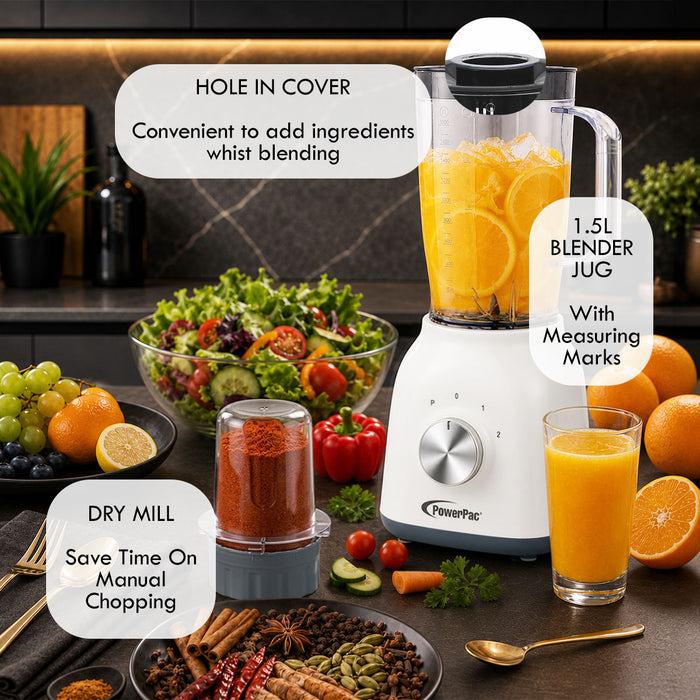 PowerPac 2 IN 1 Multi-functional Blender For Grinding & Blending (PPBL300A)
