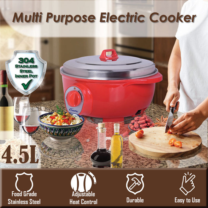PowerPac 4.5L Electric Steamboat Hot Pot with Stainless steel inner pot (PPEC813)