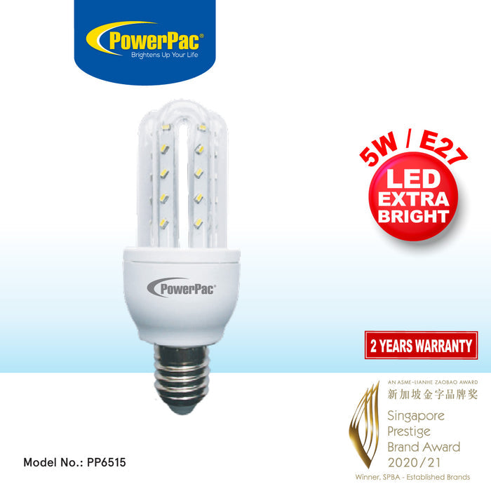 PowerPac LED Bulb, LED Light 5W E27 Daylight (PP6515)