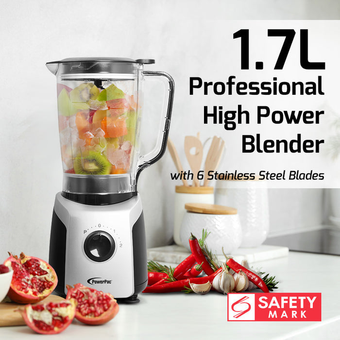 PowerPac Professional High Power Blender, Bubble Tea Blender with 6 Stainless Steel Blades (PPBL600)