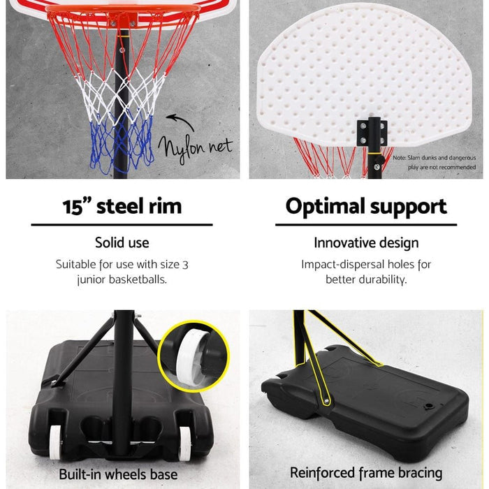 Pro Portable Basketball Stand System Hoop Height Adjustable Net Ring -Home Living Store - -