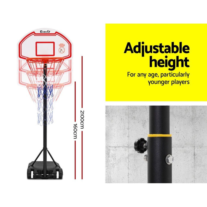 Pro Portable Basketball Stand System Hoop Height Adjustable Net Ring -Home Living Store - -
