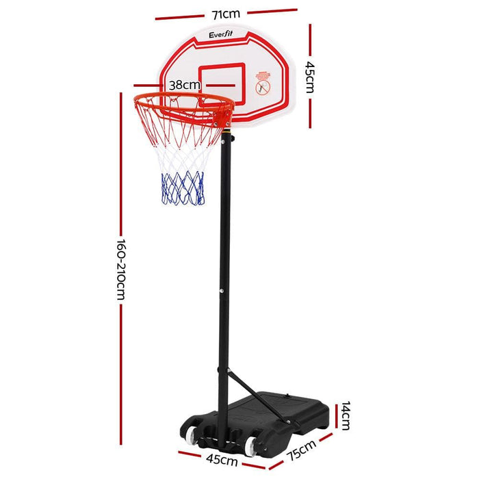 Pro Portable Basketball Stand System Hoop Height Adjustable Net Ring -Home Living Store - -