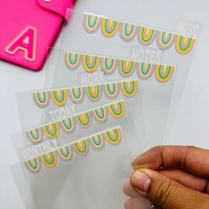 Rainbow Border Dividers - TOP TABS