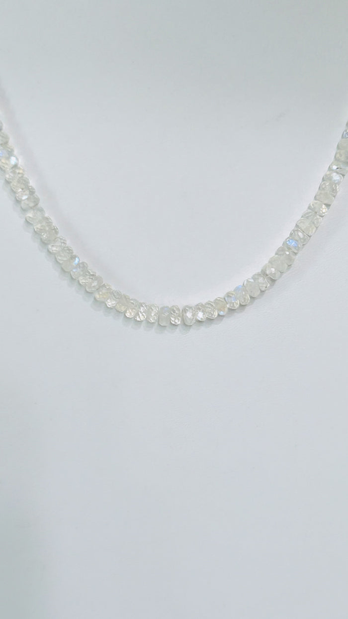 Rainbow moonstone knotted necklace