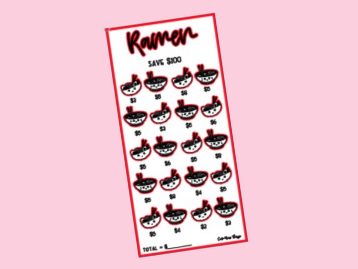 Ramen | Savings Insert or Cash Envelope | Square | 100