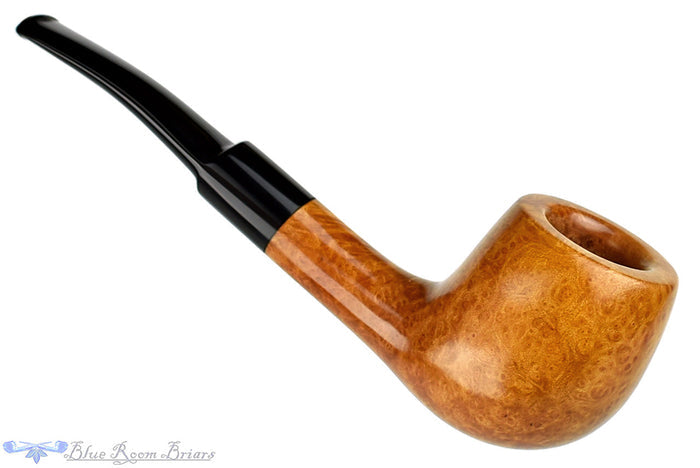 RC Sands Pipe Smooth Saddled Scoop, Blue Room Briars, smooth, slight bend, slightly bent, danish school, black stem, chuck sands, natural, us, usa, america, american, united states, made in the usa, cross grain, birdseye, production pipe, factory pipe, budget pipe, briar, briar pipe, tobacco pipe, wood pipe, wooden pipe, briar-pipe, smoking pipe, smoking hobby, ebonite, vulcanite, pipe stem, pipe mortise, stem, mortise, button, draft hole, grain, estate pipe, estate, refurbished, used pipe, refu