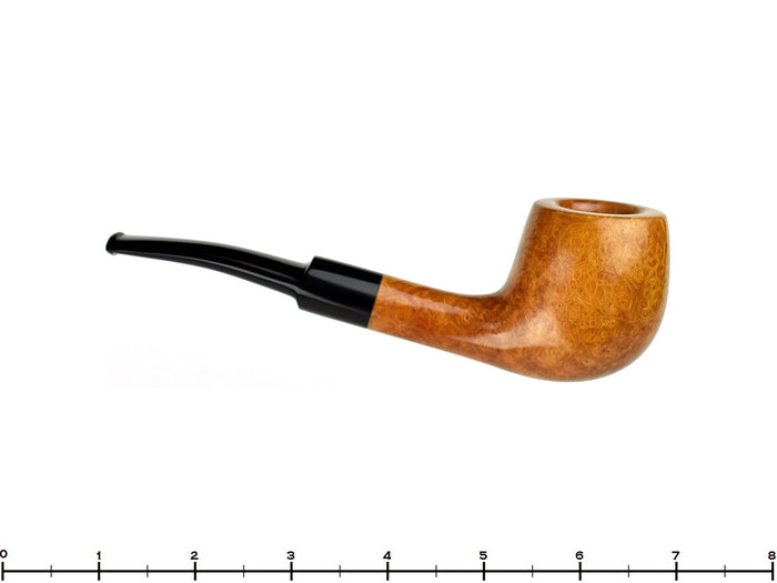 RC Sands Pipe Smooth Saddled Scoop, Blue Room Briars, smooth, slight bend, slightly bent, danish school, black stem, chuck sands, natural, us, usa, america, american, united states, made in the usa, cross grain, birdseye, production pipe, factory pipe, budget pipe, briar, briar pipe, tobacco pipe, wood pipe, wooden pipe, briar-pipe, smoking pipe, smoking hobby, ebonite, vulcanite, pipe stem, pipe mortise, stem, mortise, button, draft hole, grain, estate pipe, estate, refurbished, used pipe, refu