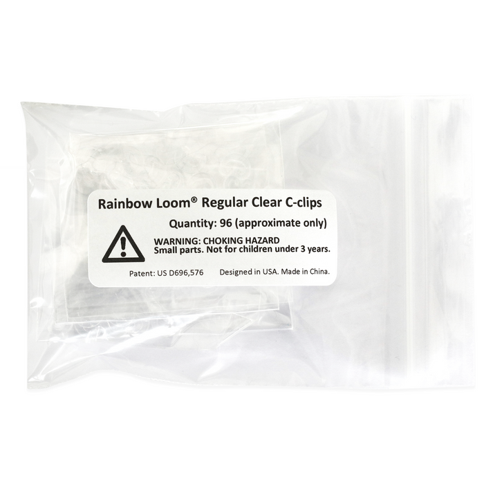 Regular Clear C-clips, Quantity 96 Approximate
