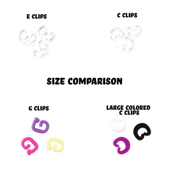 Regular Clear C-clips, Quantity 96 Approximate