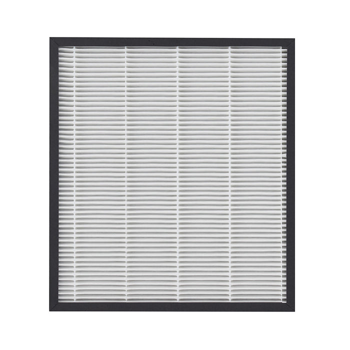 Rectangular replacement filter with a black frame and white pleated filter material. (NDF-A06HP10)
