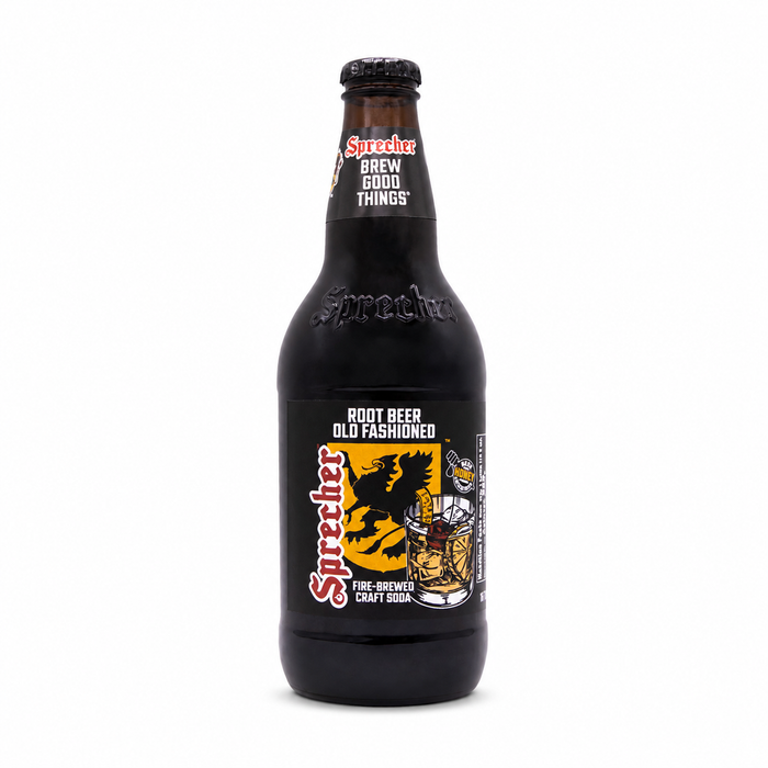 Sprecher Root Beer Old Fashioned bottle on a white background