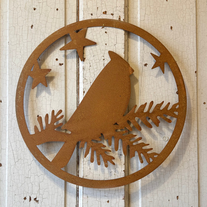 Round Cardinal Hanging Decor 16"