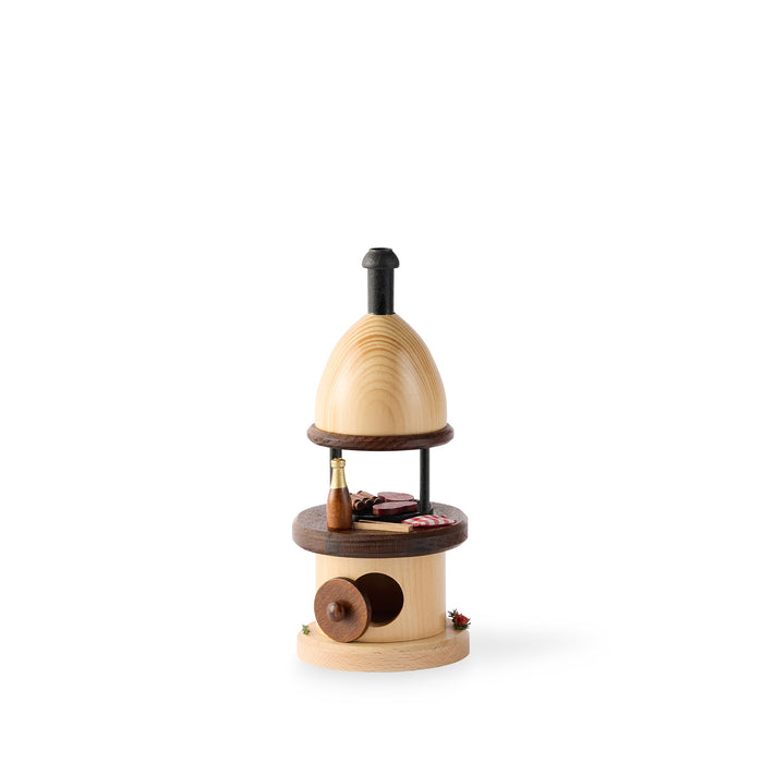 Dregeno wood grill with meat and bottle smoker/incense holder toy